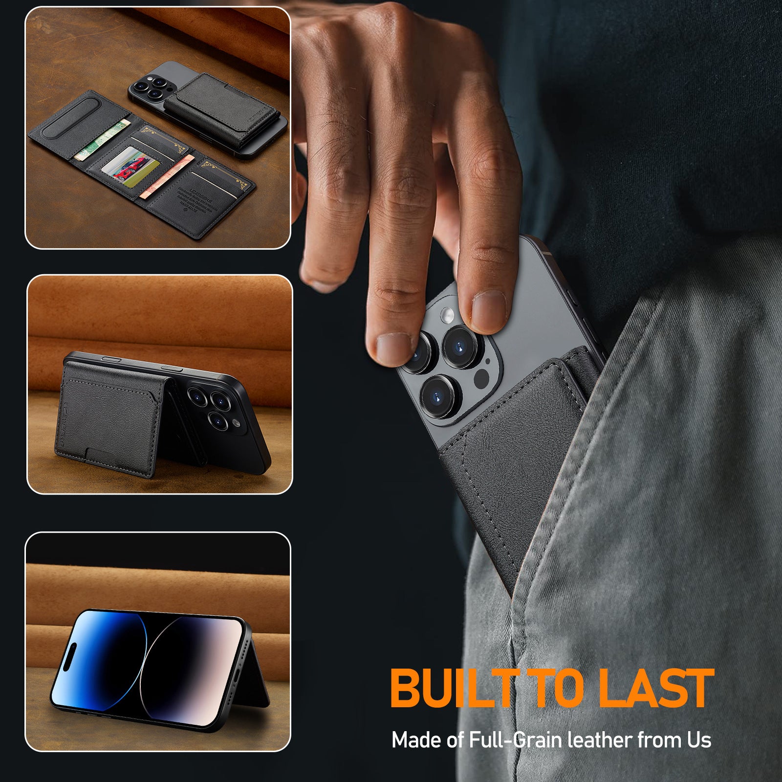 Magnetic Card Wallet, PU Leather, image 4