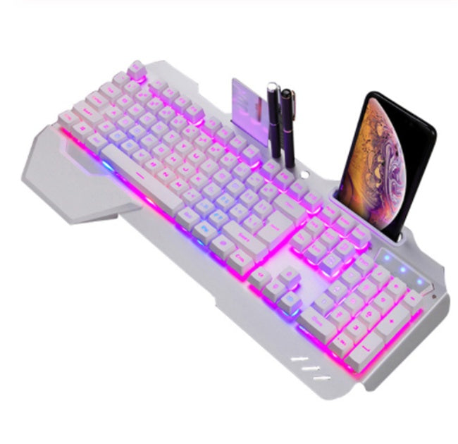 Wired Backlit Gaming Keyboard with Phone & Pen Slot, image 11