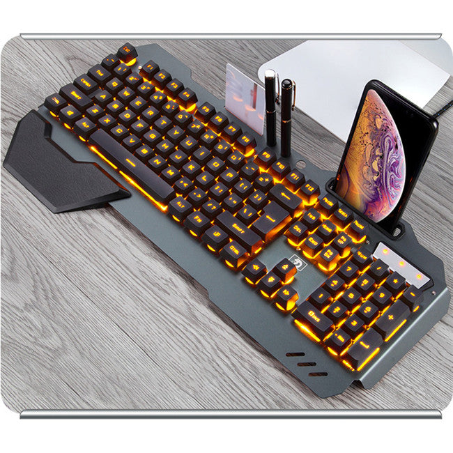 Wired Backlit Gaming Keyboard with Phone & Pen Slot, image 5