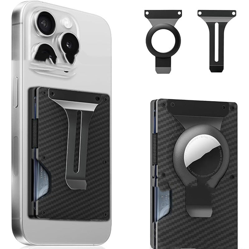 Slim Aluminum Card Holder, Carbon Fiber Pattern, image 2