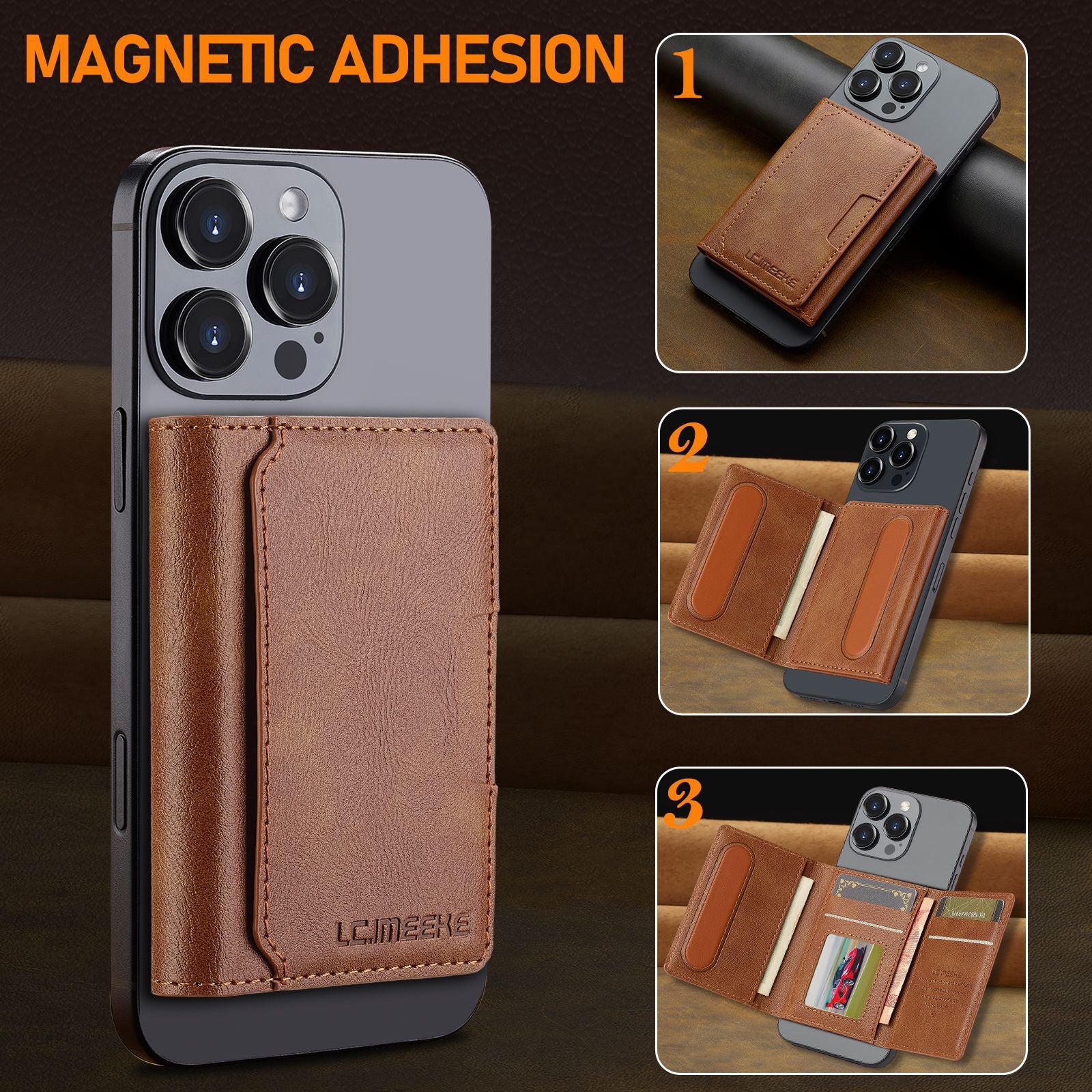 Magnetic Card Wallet, PU Leather