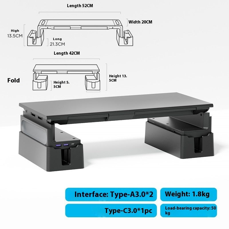 Folding Monitor Riser, 420 × 200 × 80 mm, image 5