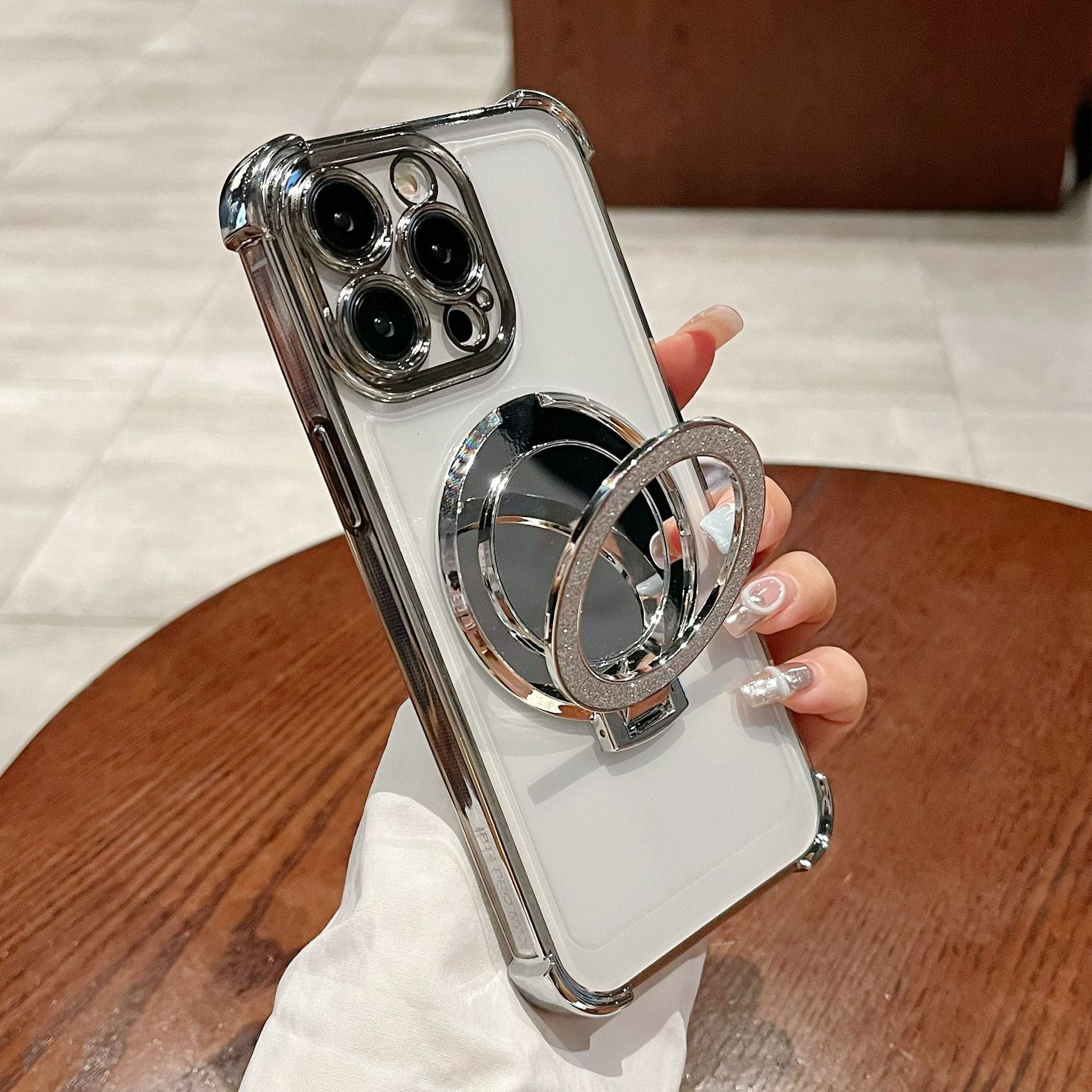 Magnetic Phone Case with Stand, Glitter Finish